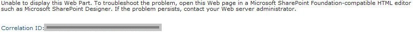Unable to Display this Web Part